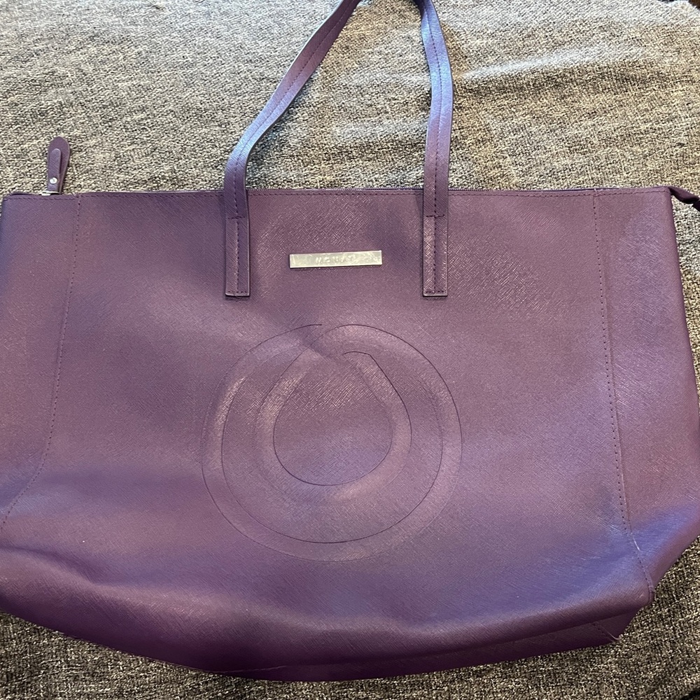 Sophisticated Purple Tote with Matte Finish and Sturdy Handles